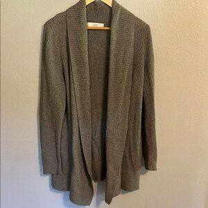 LOFT Warm Gray Shawl Collar Cardigan Sweater